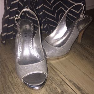 Rampage silver peep toe heel